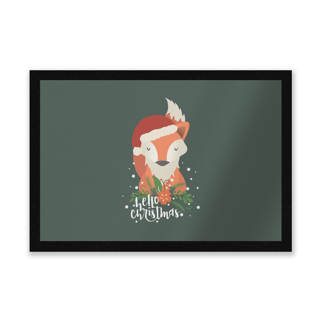 Christmas Fox Hello Christmas Entrance Mat