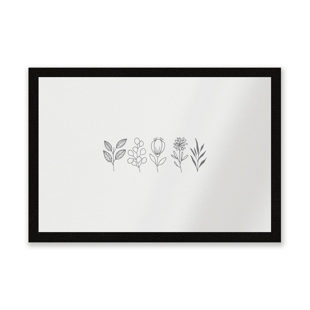 Hand Drawn Leaves Entrance Mat