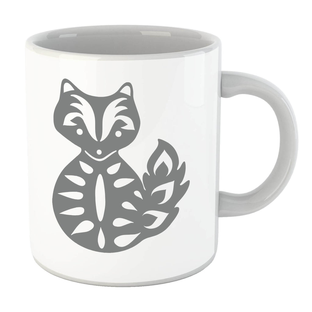 Folk Silhouette Fox Cutout Mug