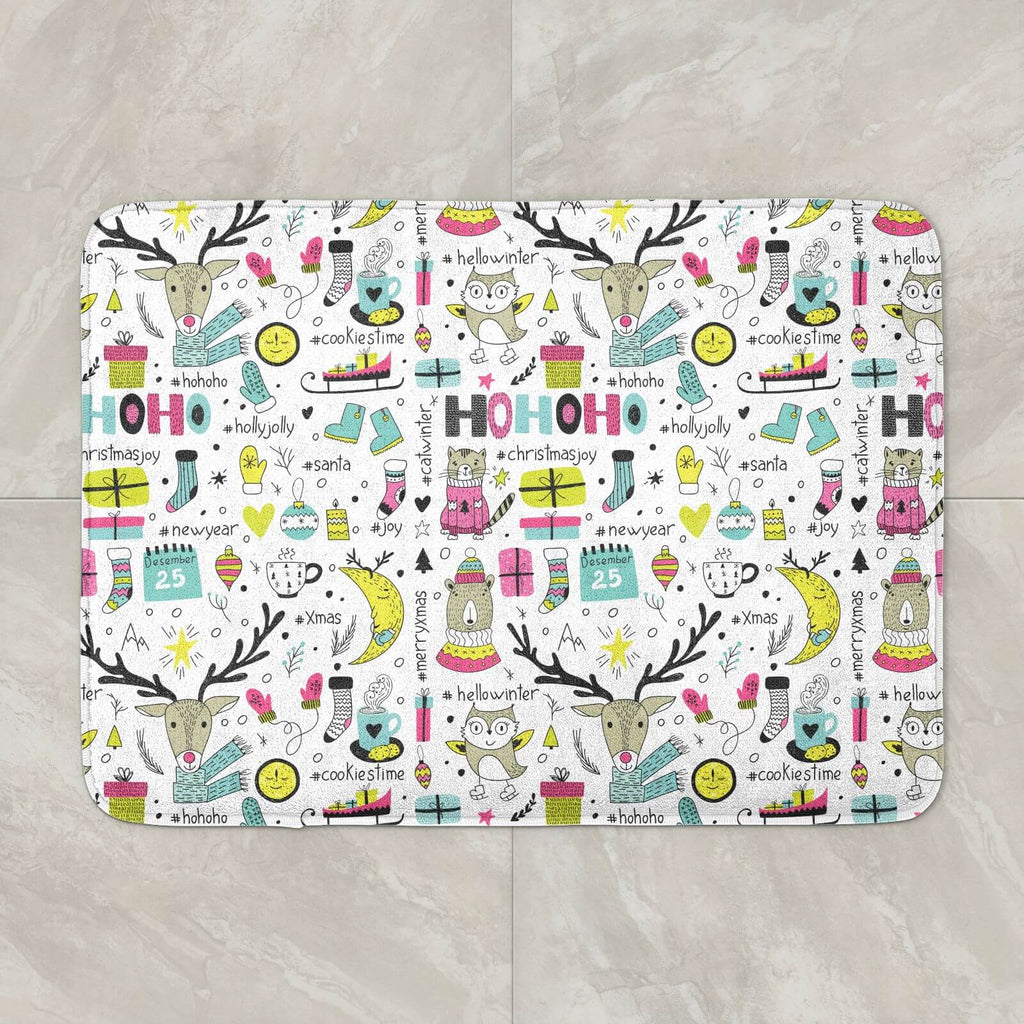 Funky Christmas Pattern Bath Mat