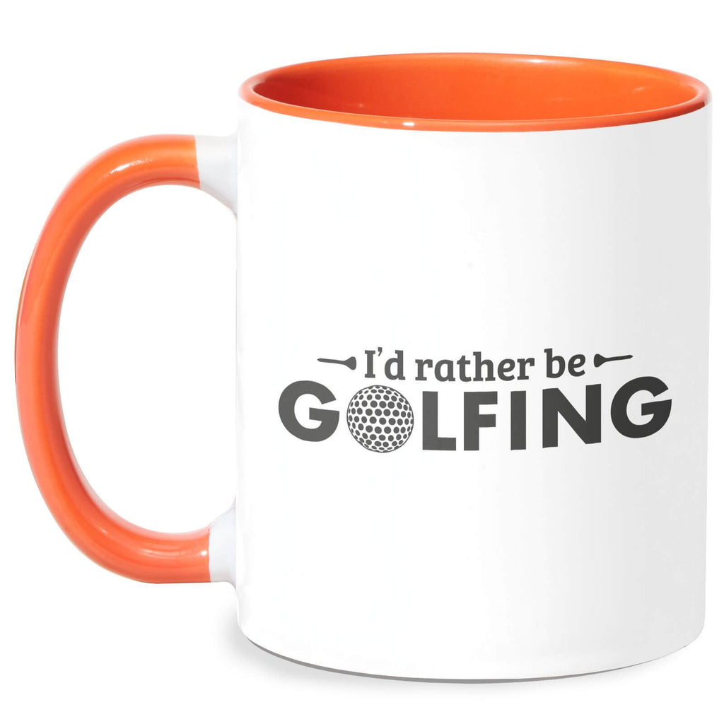 Id Rather Be Golfing Mug - White/Orange