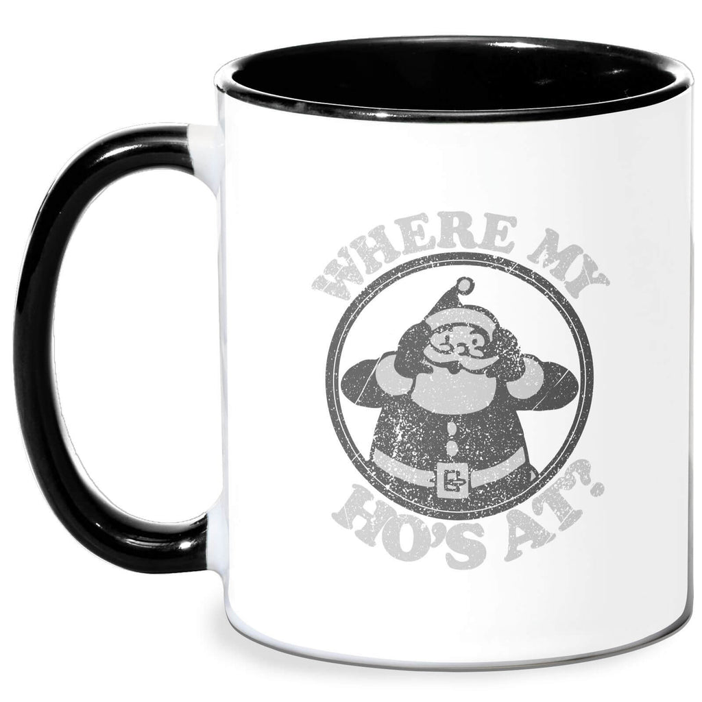 Where My Ho's At Black Mug - White/Black