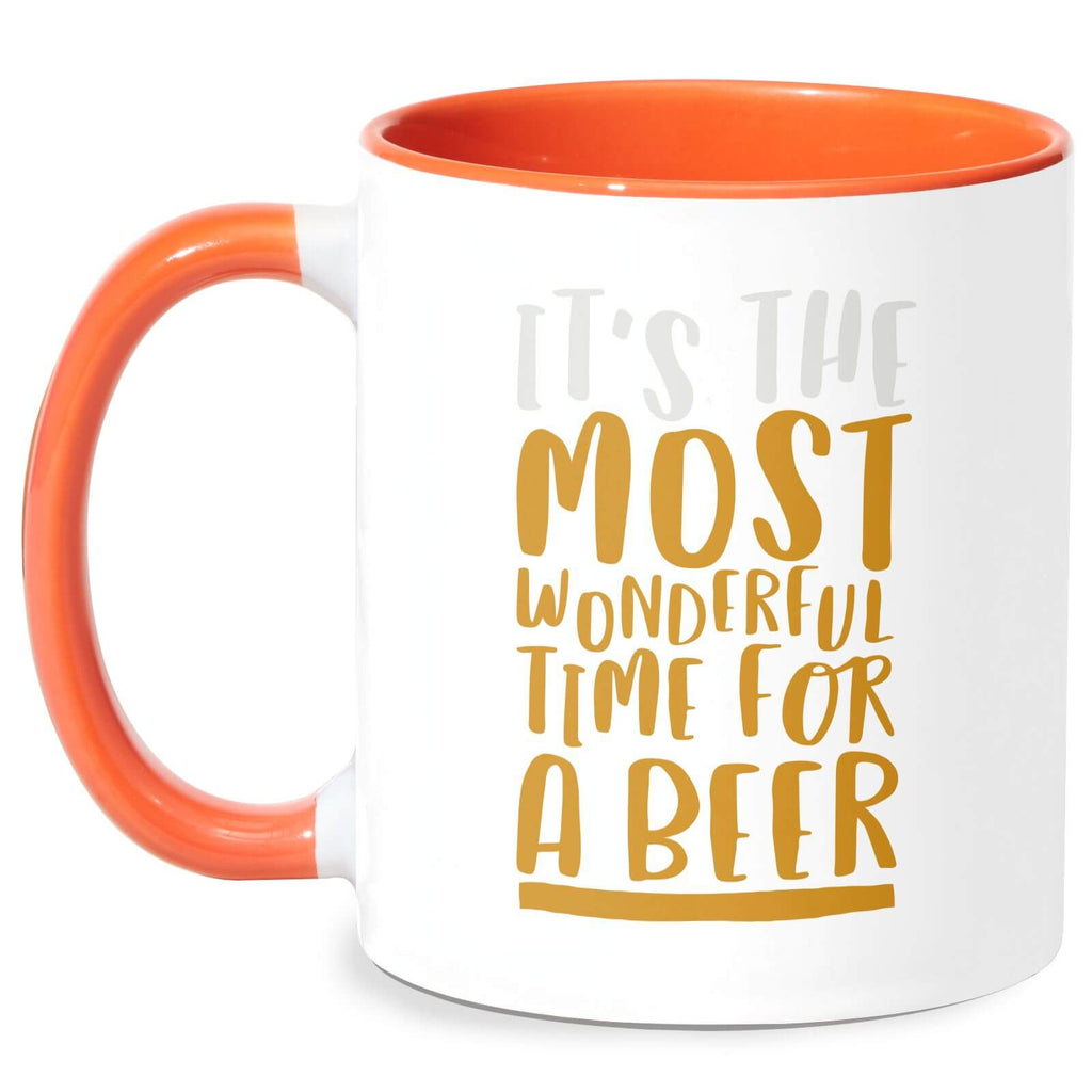 It's The Most Wonderful Time For A Beer Mug - White/Orange