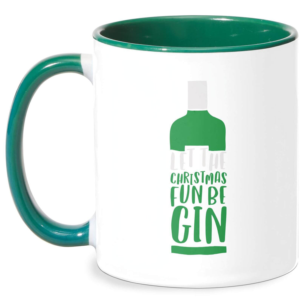 Let The Christmas Fun Be Gin Mug - White/Green