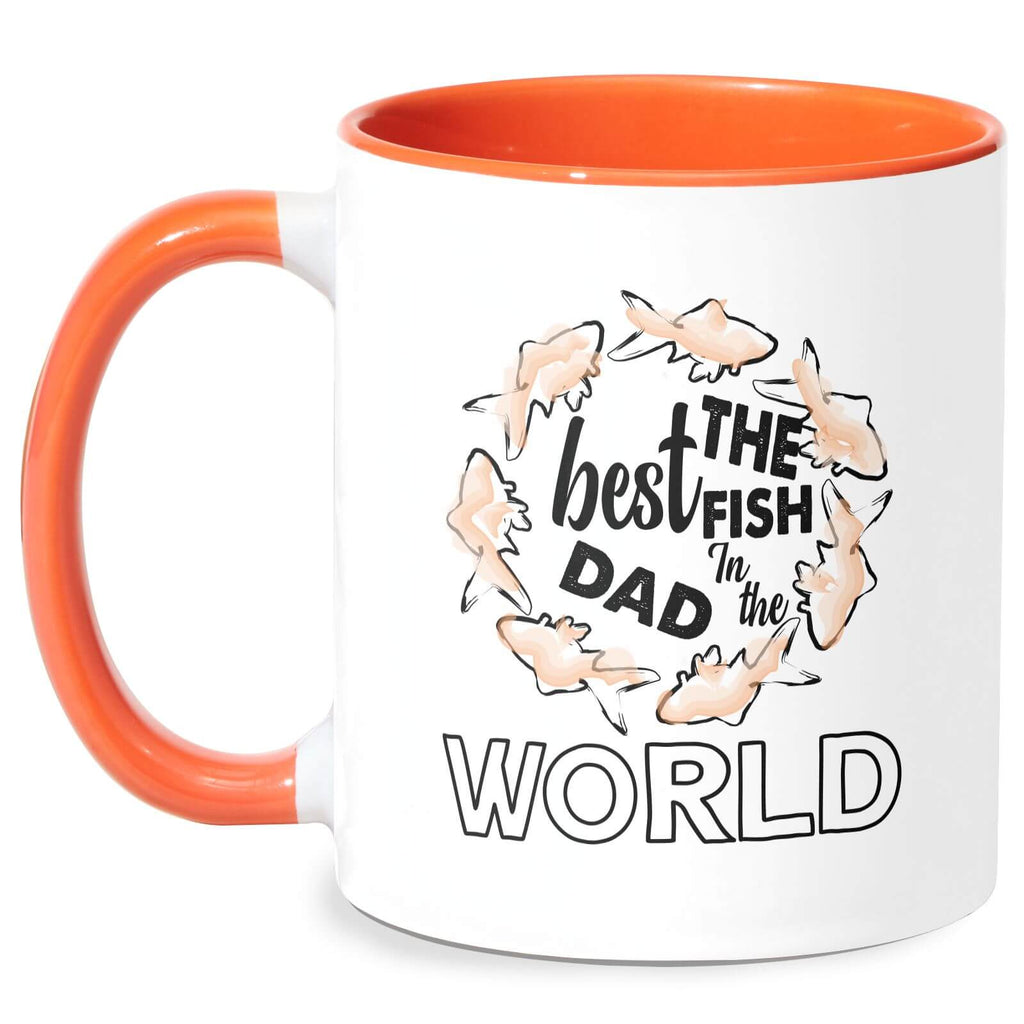 Best Fish Dad Mug - White/Orange