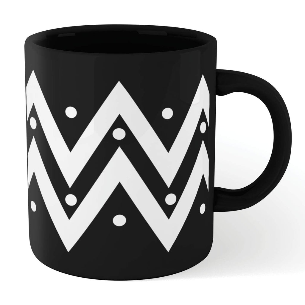 Zig Zag Dots Mug - Black