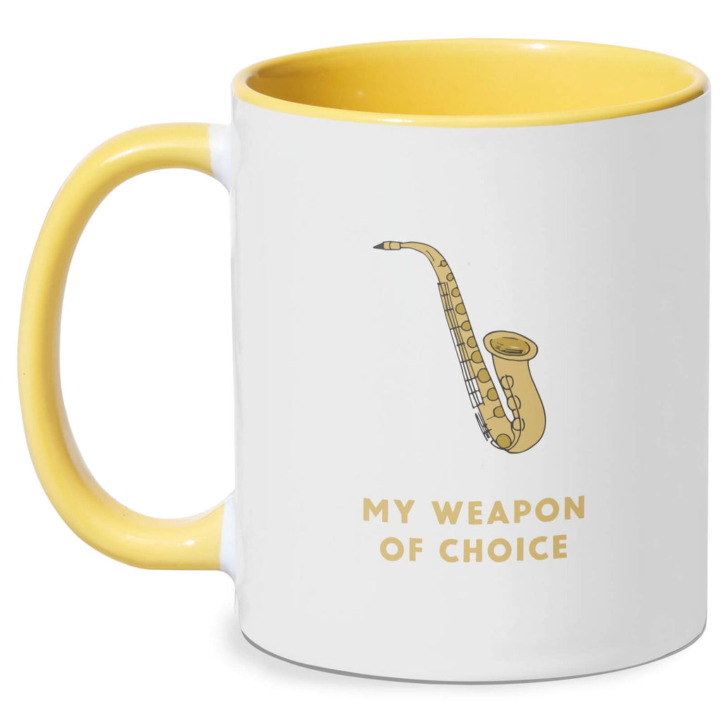 My Weapon Of Choice Mug - White/Yellow