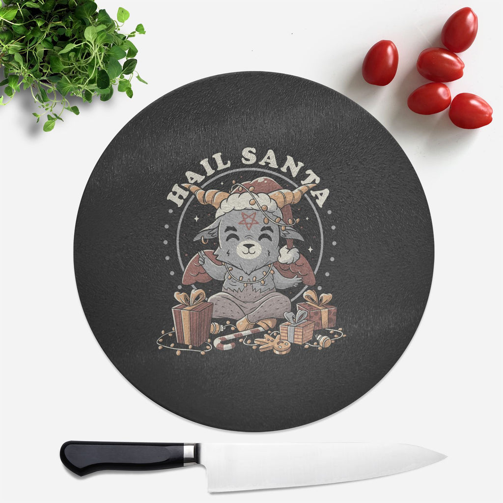 Hail Santa Round Chopping Board