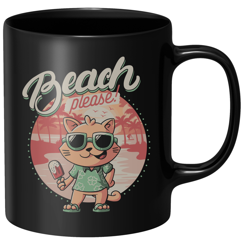Beach Please Mug - Black