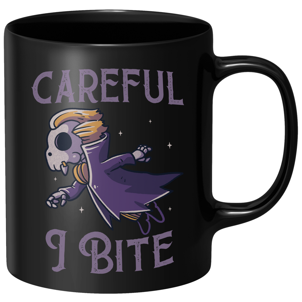 Careful I Bite Mug - Black