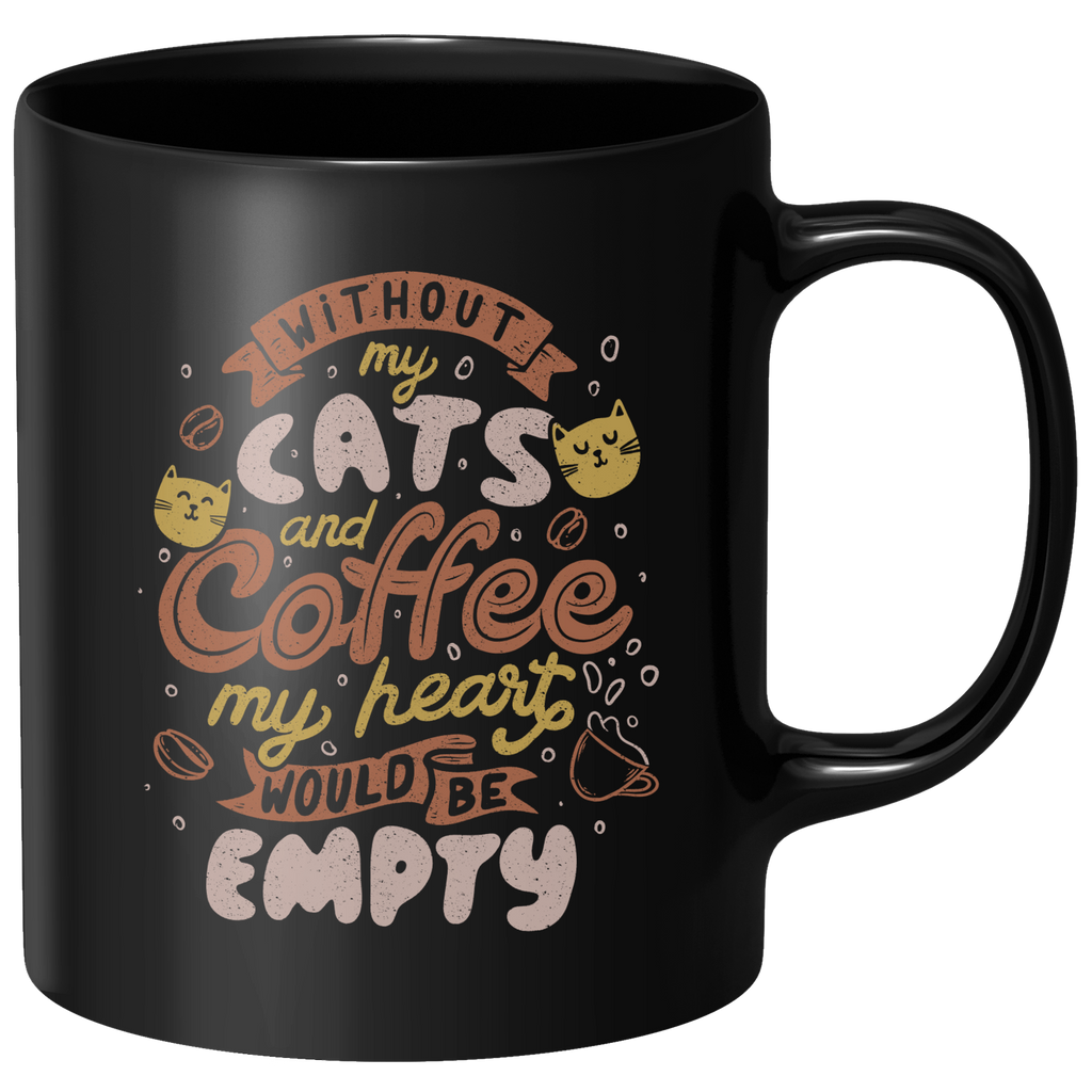 Cats And Coffee Mug - Black