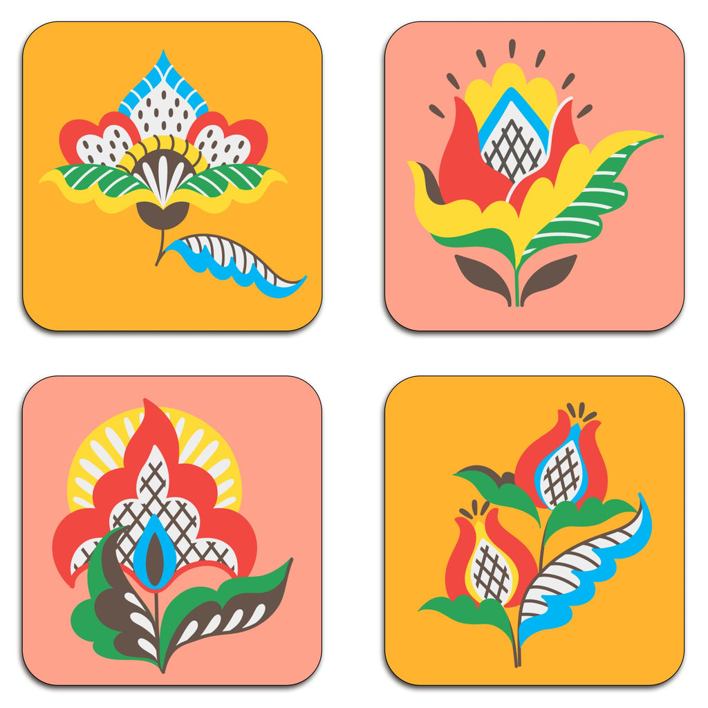 Companionable Flowers Coaster Set