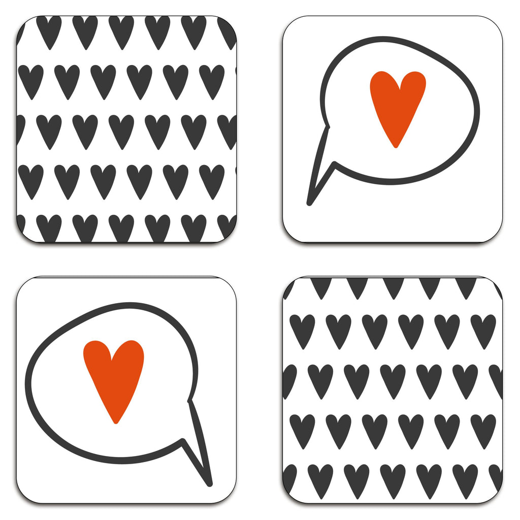 Love Speech Bubble Coaster Set