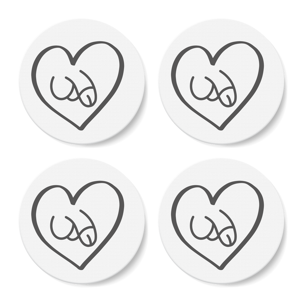 Chode Love Round Coaster Set
