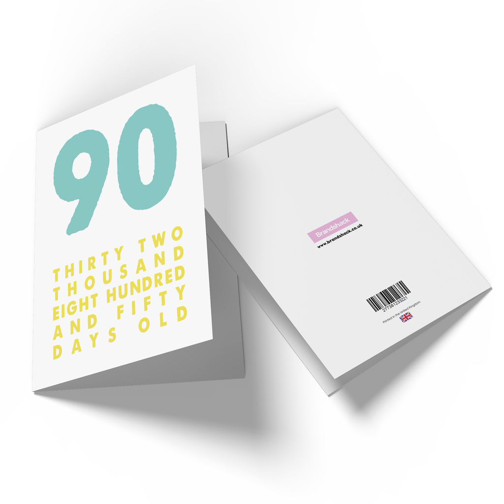 90 Thirty Two Thousand Eight Hundred And Fifty Days Old Greetings Card