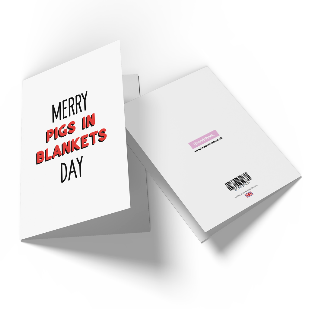 Merry Pigs In Blankets Day Greetings Card