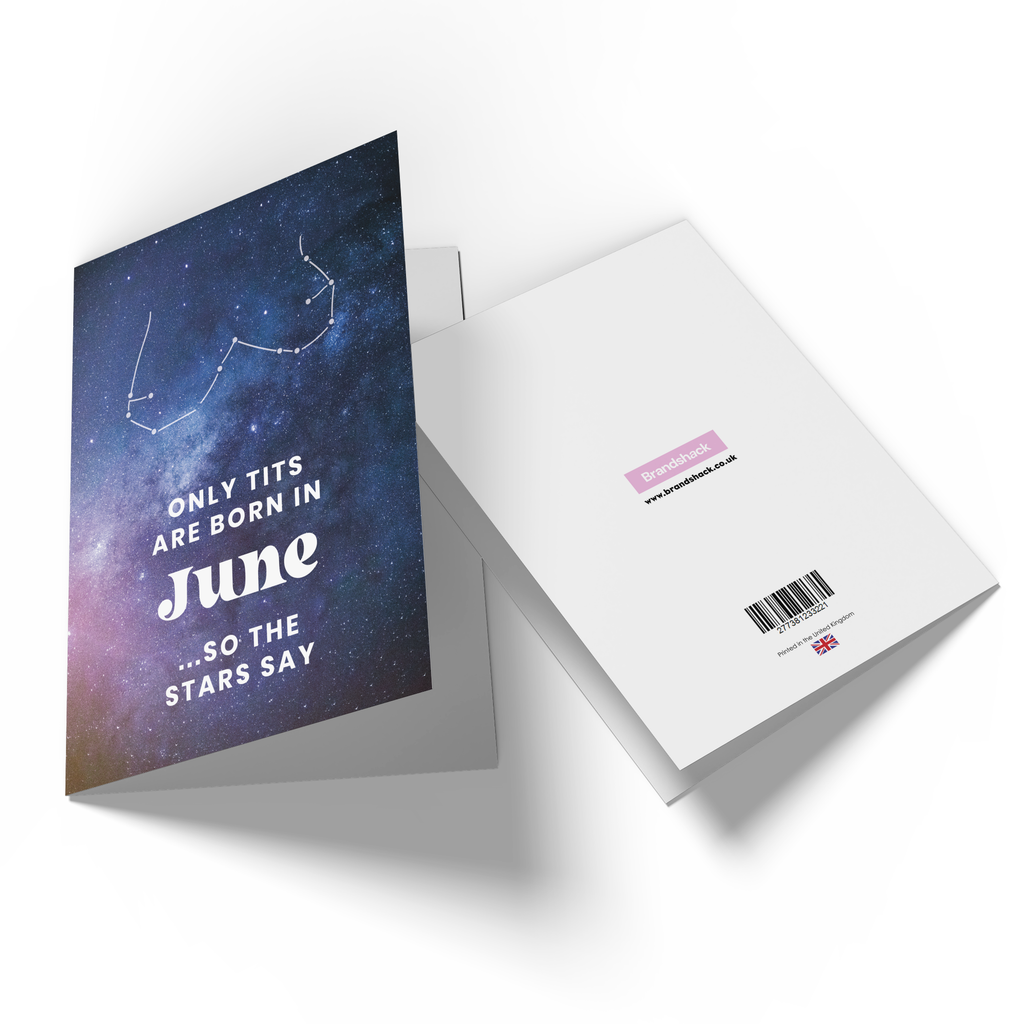 Only Tits Are Born In June Greetings Card