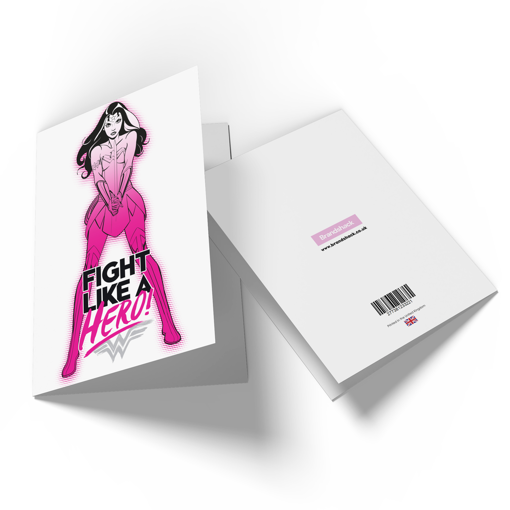 Official Wonder Woman Get Well Fight Like A Hero Greetings Card