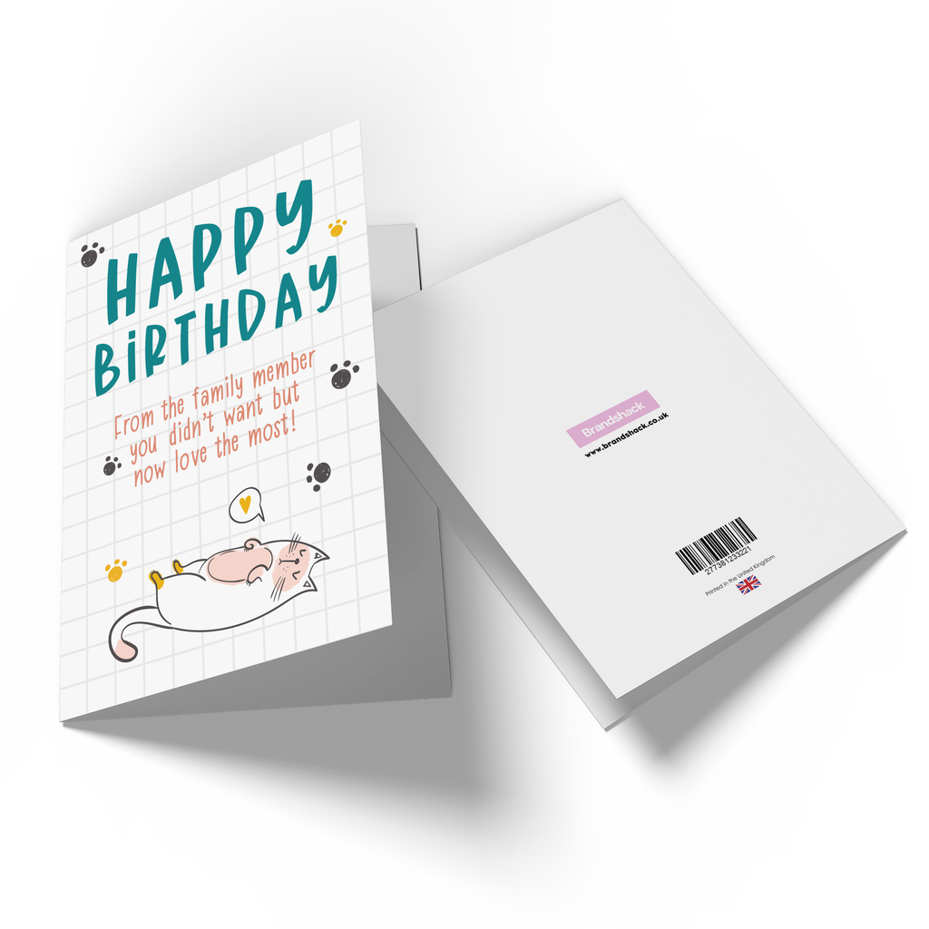 Happy Birthday From The Cat Family Member Greetings Card