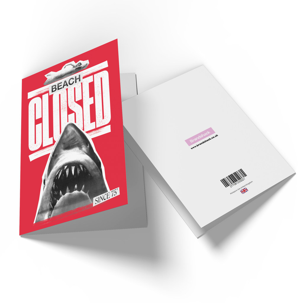 Official Jaws Beach Closed Greetings Card