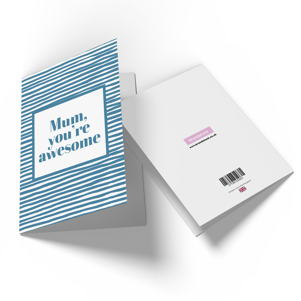 Mum You're Awesome Stripes Greetings Card