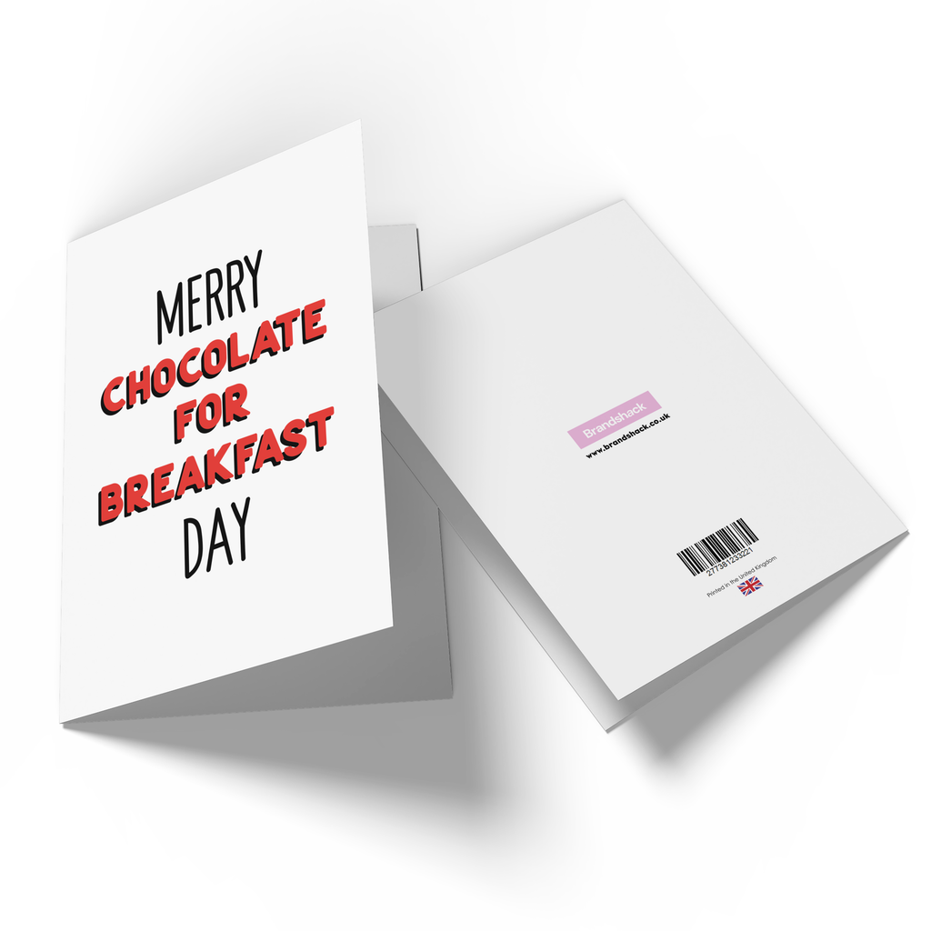 Merry Chocolate For Breakfast Day Greetings Card