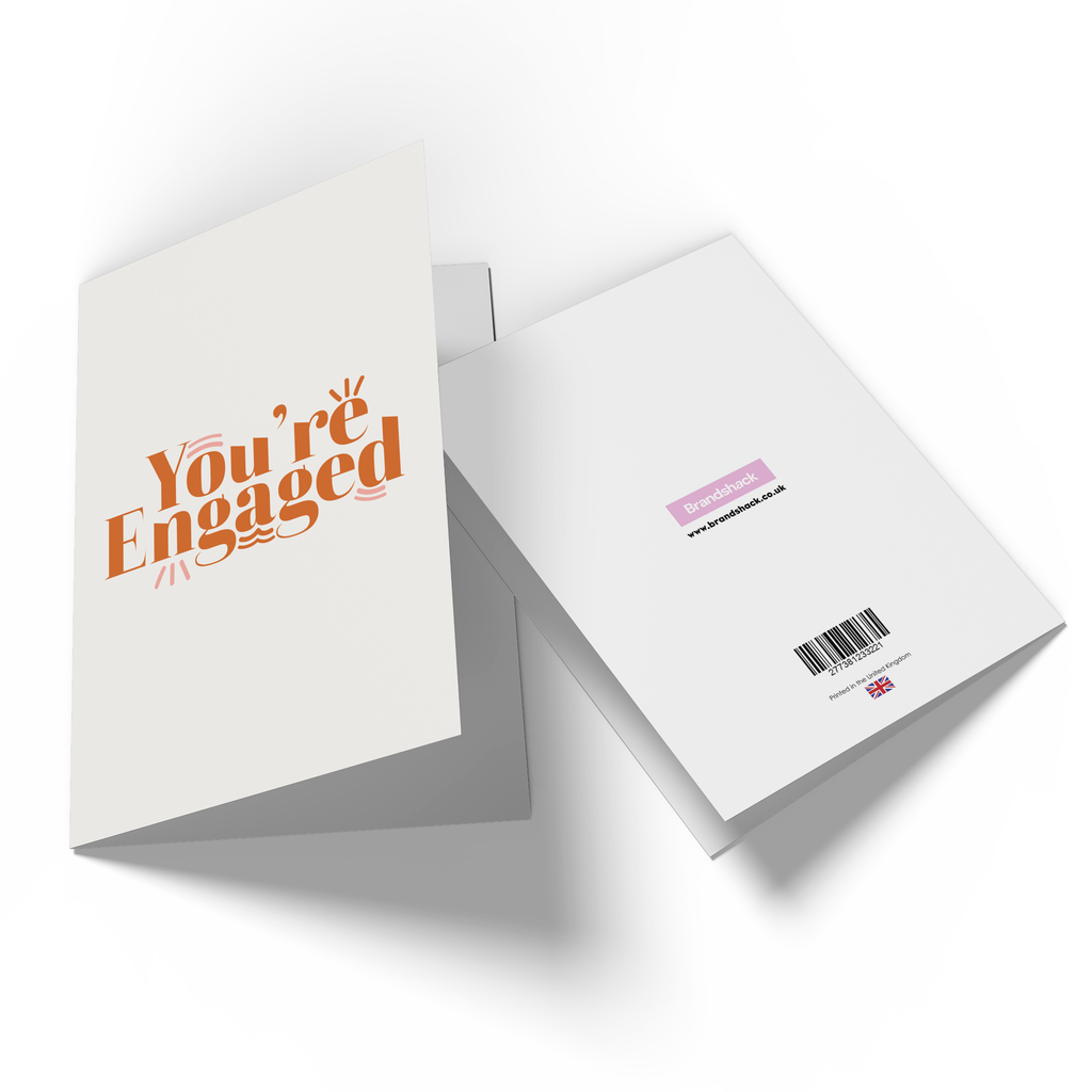 You're Engaged Typography Greetings Card