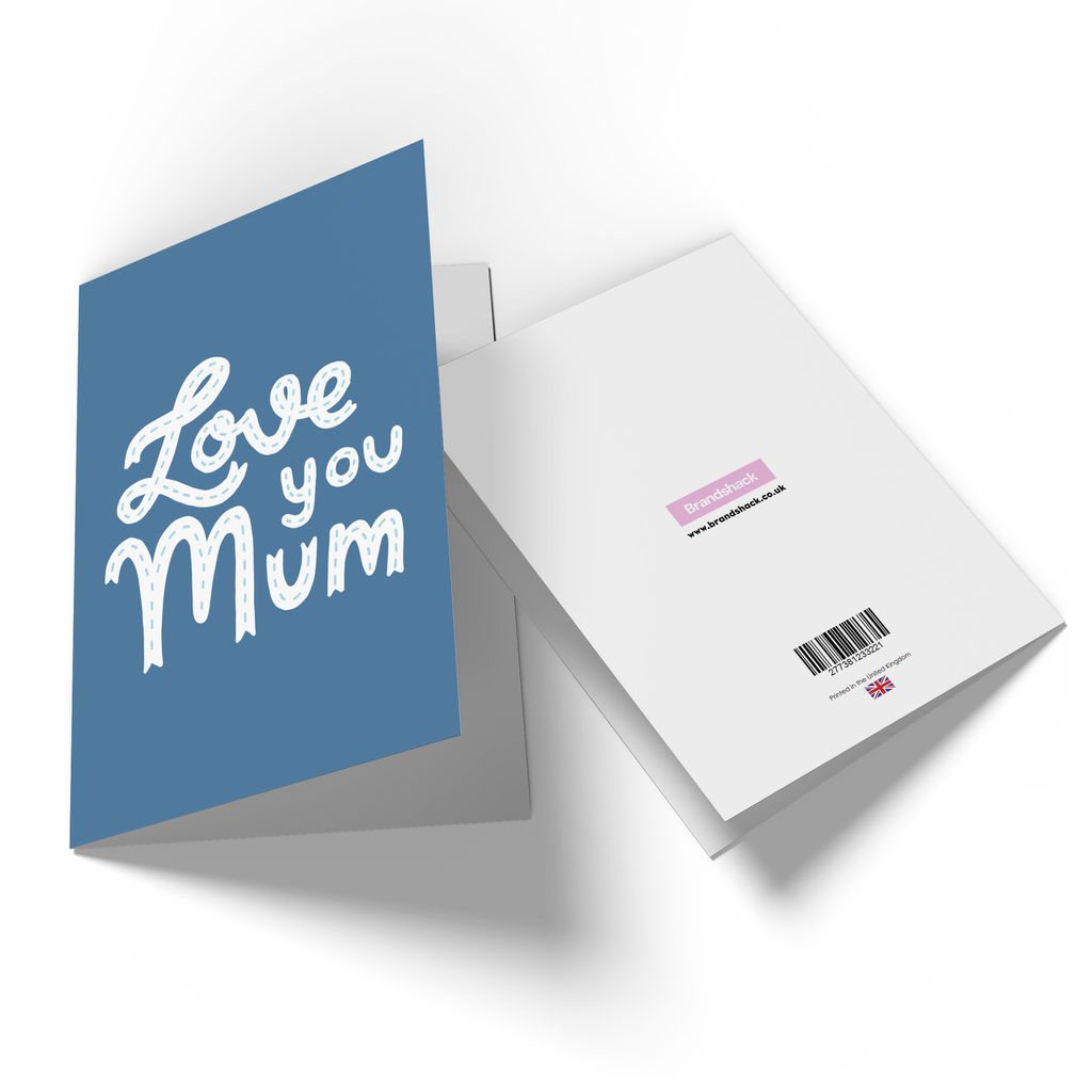 Blue Love You Mum Greetings Card