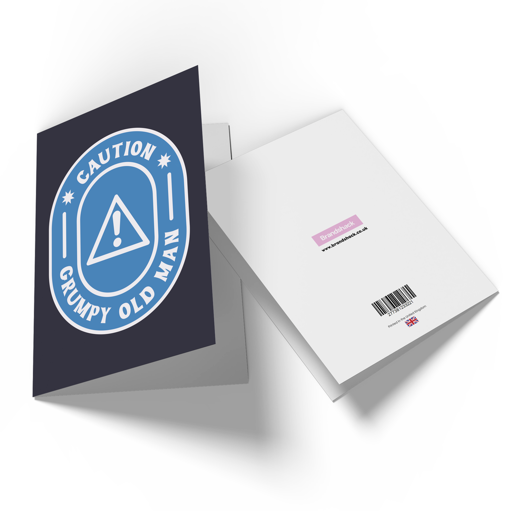 Caution Grumpy Old Man Greetings Card