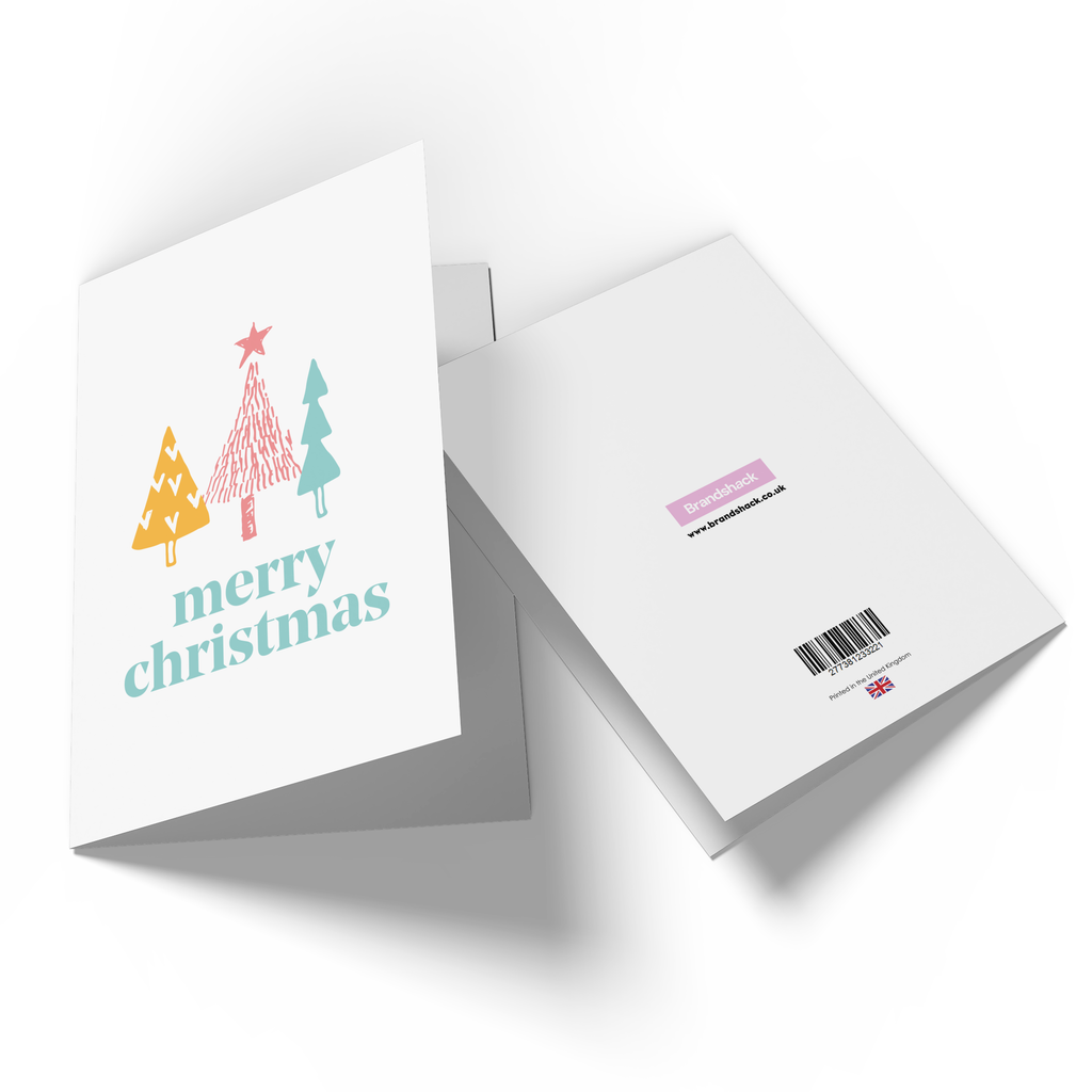 Merry Christmas Trees Greetings Card