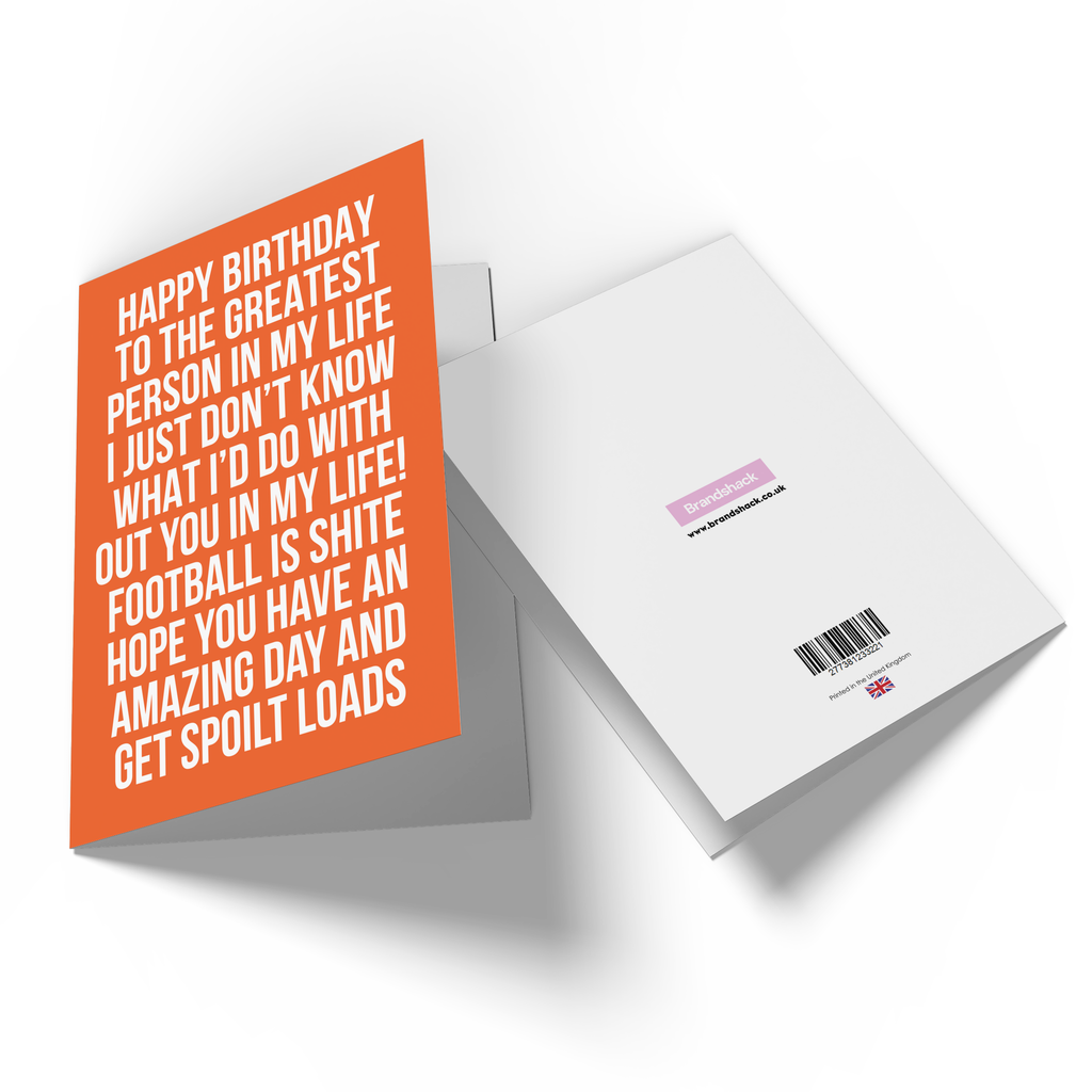 Football Is Shite Birthday Greetings Card