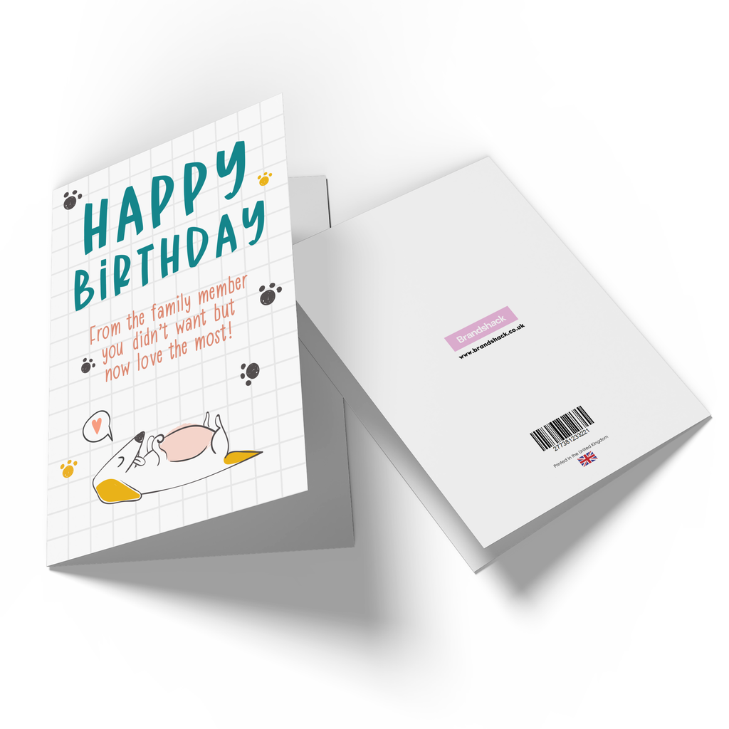 Happy Birthday From The Dog Family Member Greetings Card