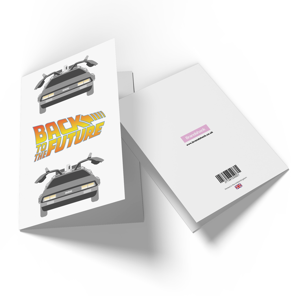 Official Back To The Future DeLorean Greetings Card