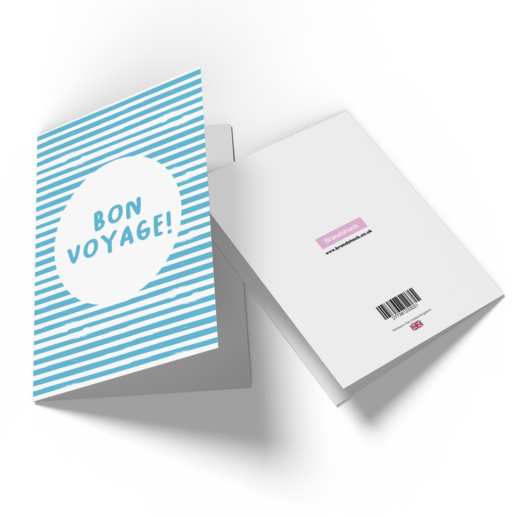Bon Voyage Stripes Greetings Card