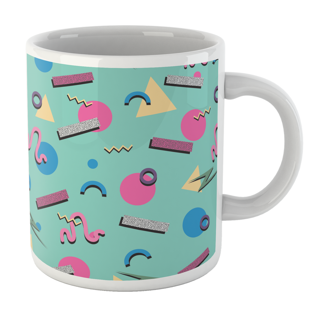 90's Funky Pattern White Mug