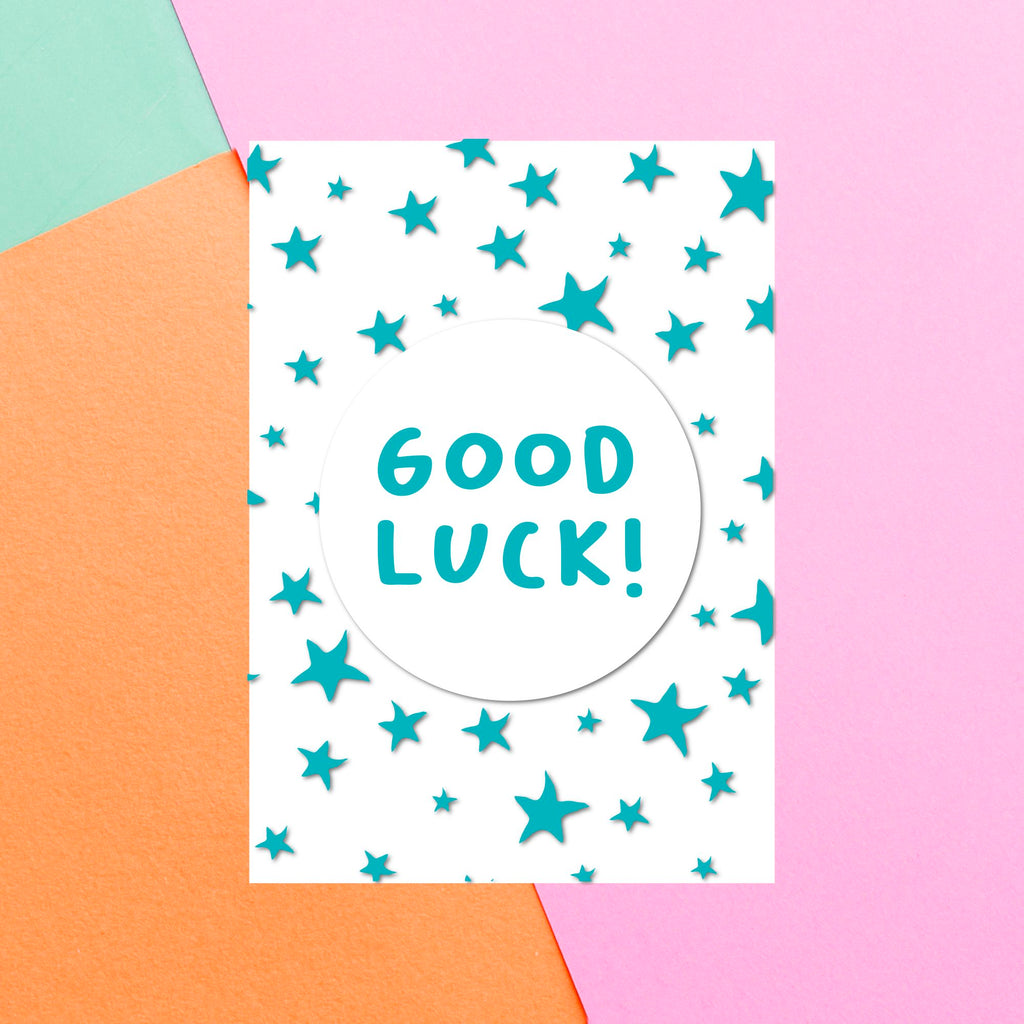 Good Luck Stars Greetings Card