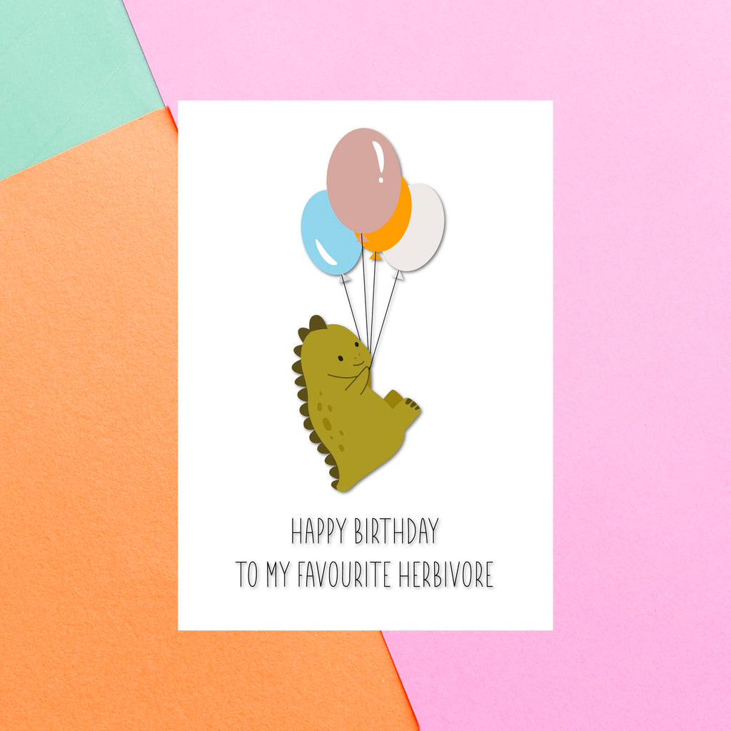 Alt Happy Birthday To My Favourite Herbivore Greetings Card