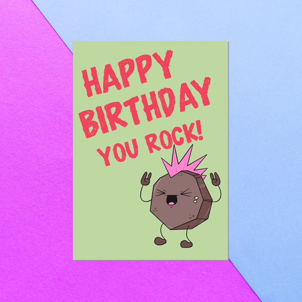 Happy Birthday You Rock! Greetings Card
