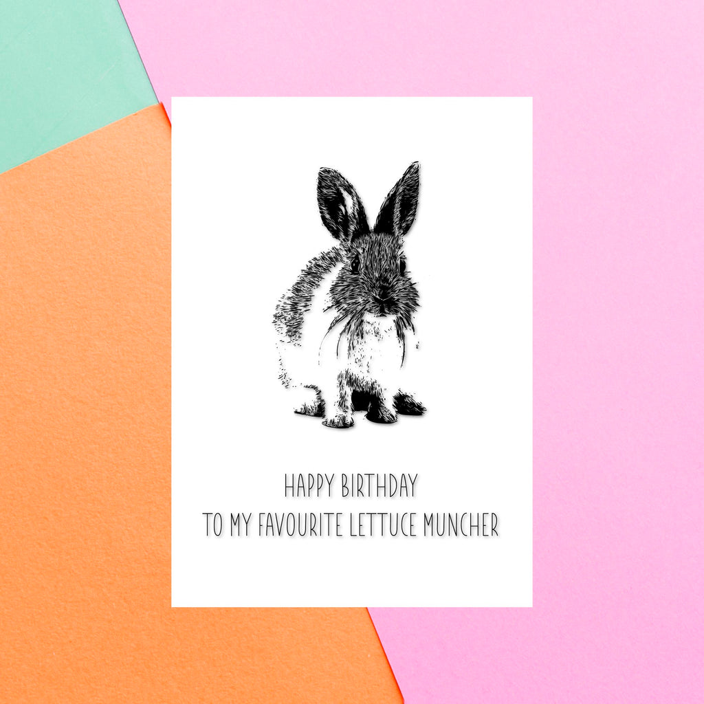 Alt Happy Birthday To My Favourite Lettuce Muncher Greetings Card
