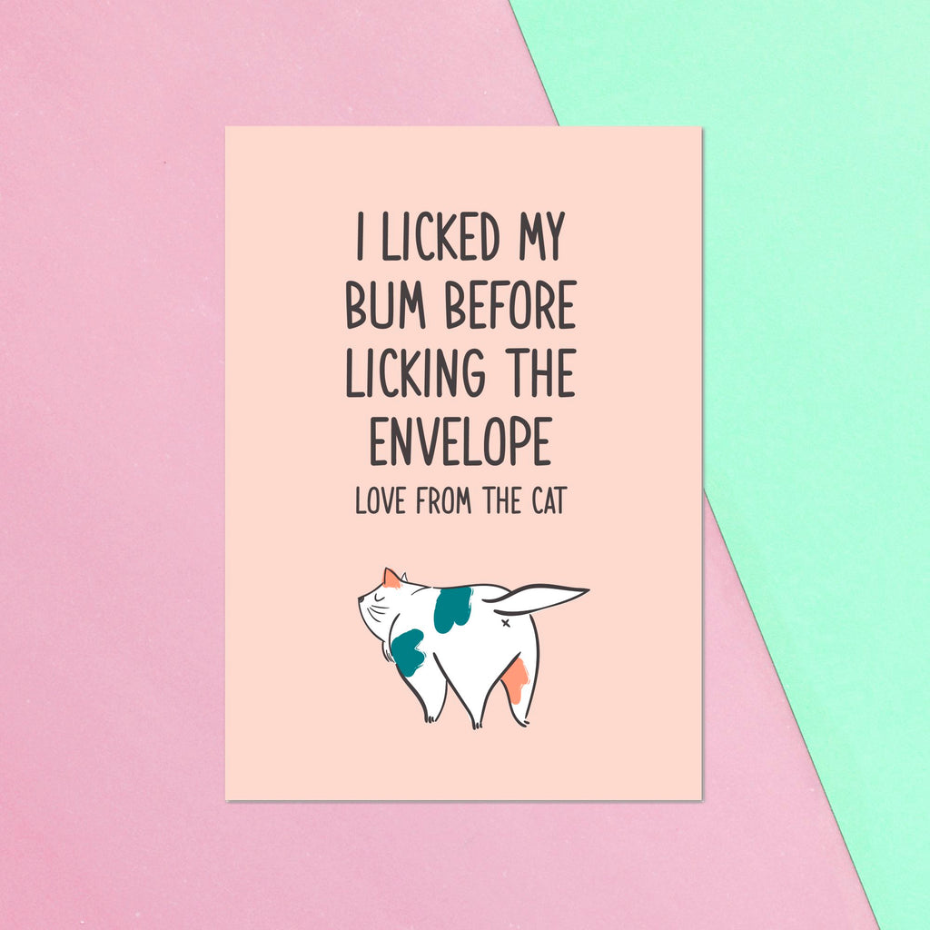 I Licked My Bum Before Licking The Envelope Greetings Card