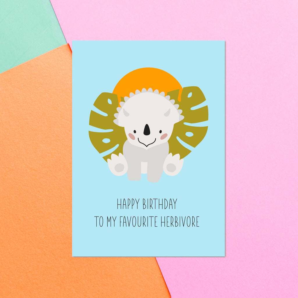 Happy Birthday To My Favourite Herbivore Greetings Card