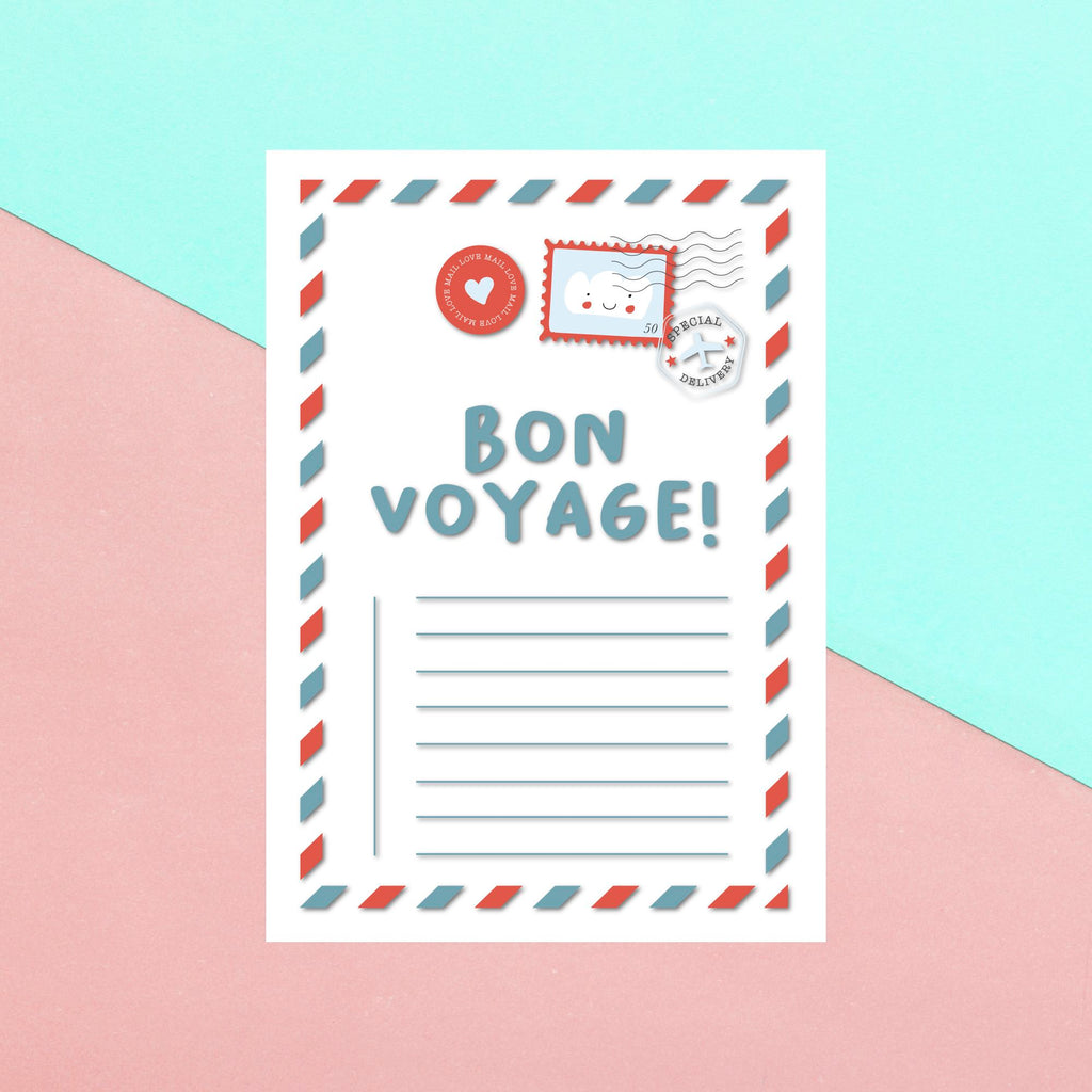 Bon Voyage Postcard Greetings Card