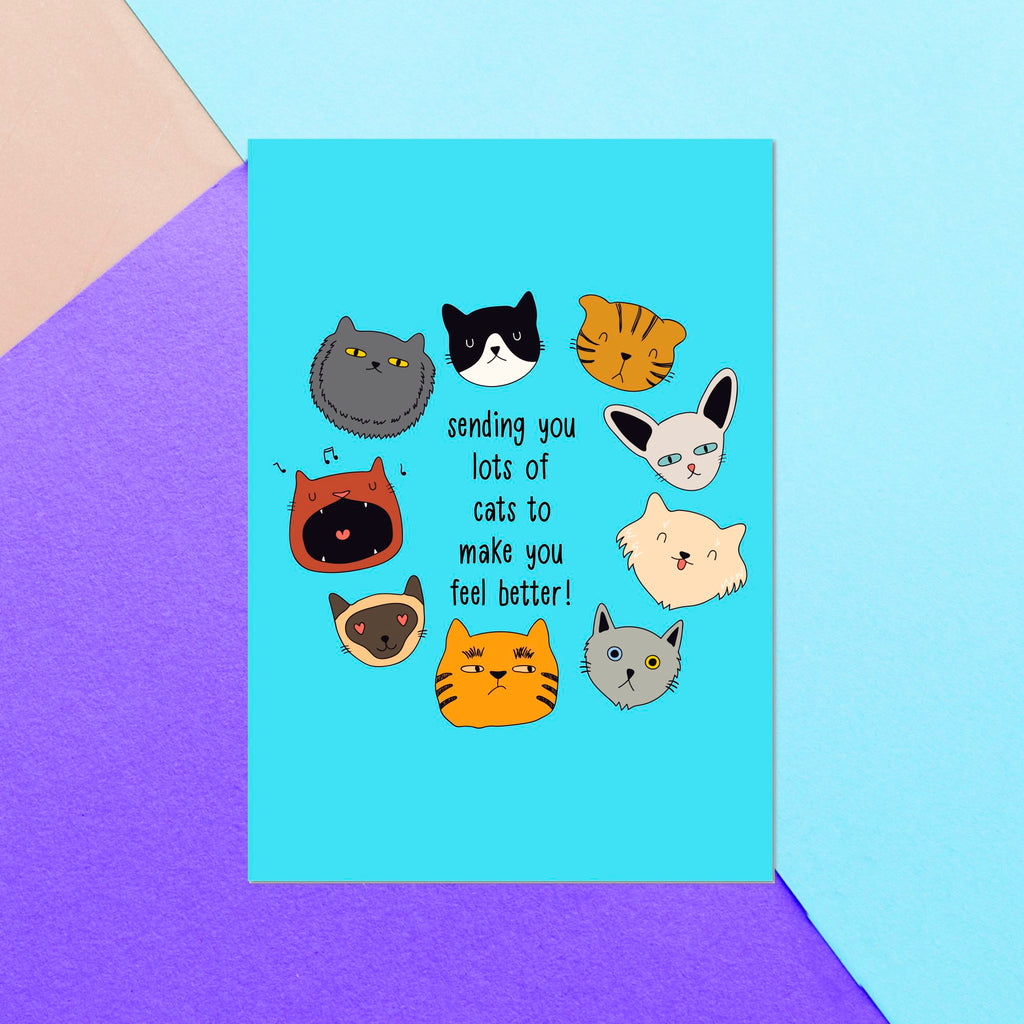 Sending You Lots Of Cats To Make You Feel Better! Greetings Card