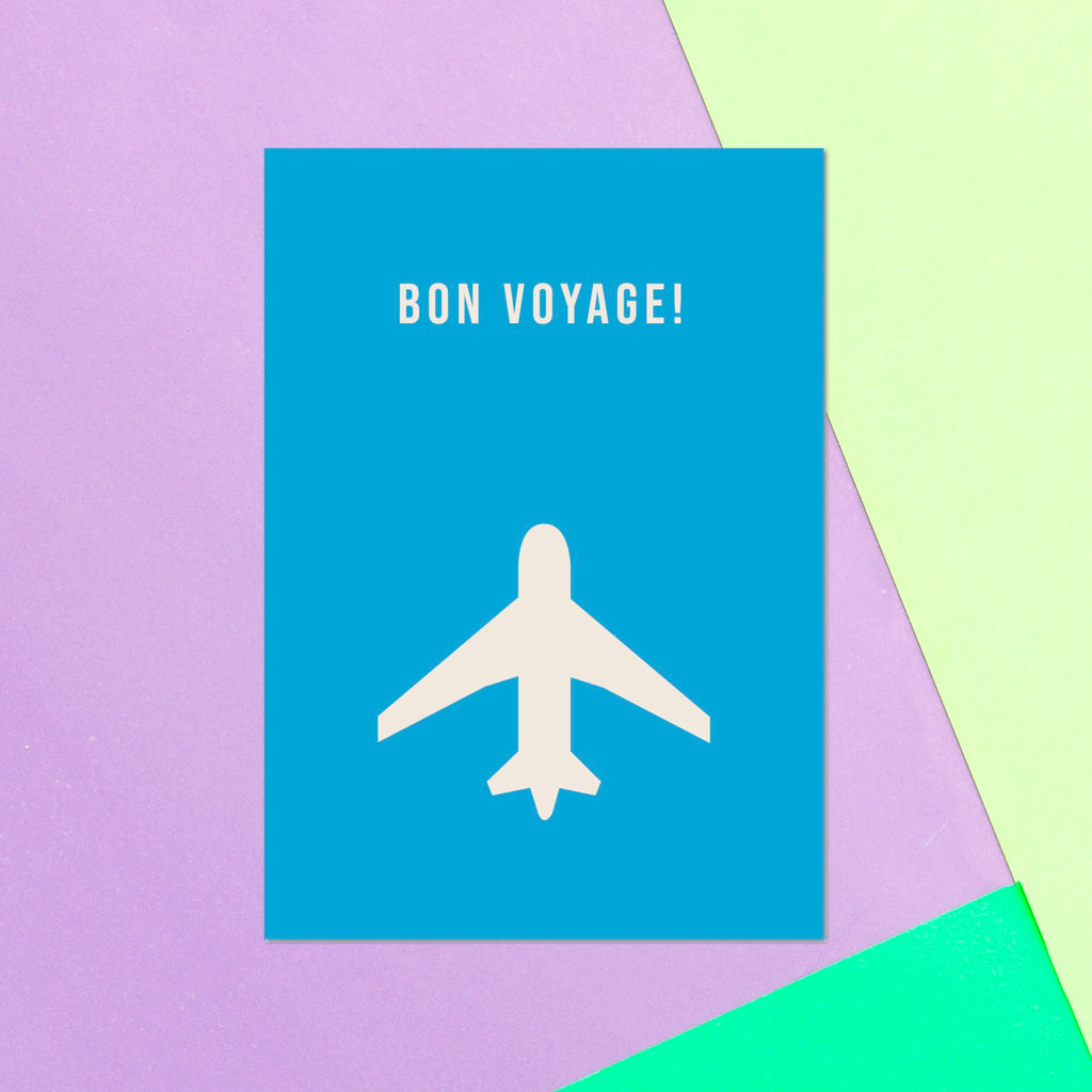 Bon Voyage Plane Greetings Card