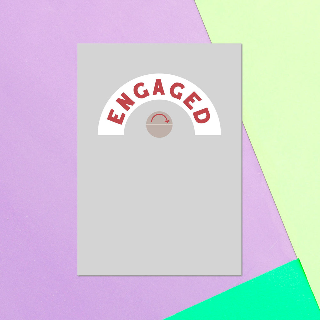 Engaged Door Lock Greetings Card