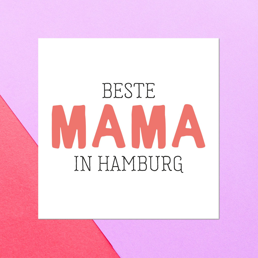Beste Mama In Hamburg Square Greetings Card