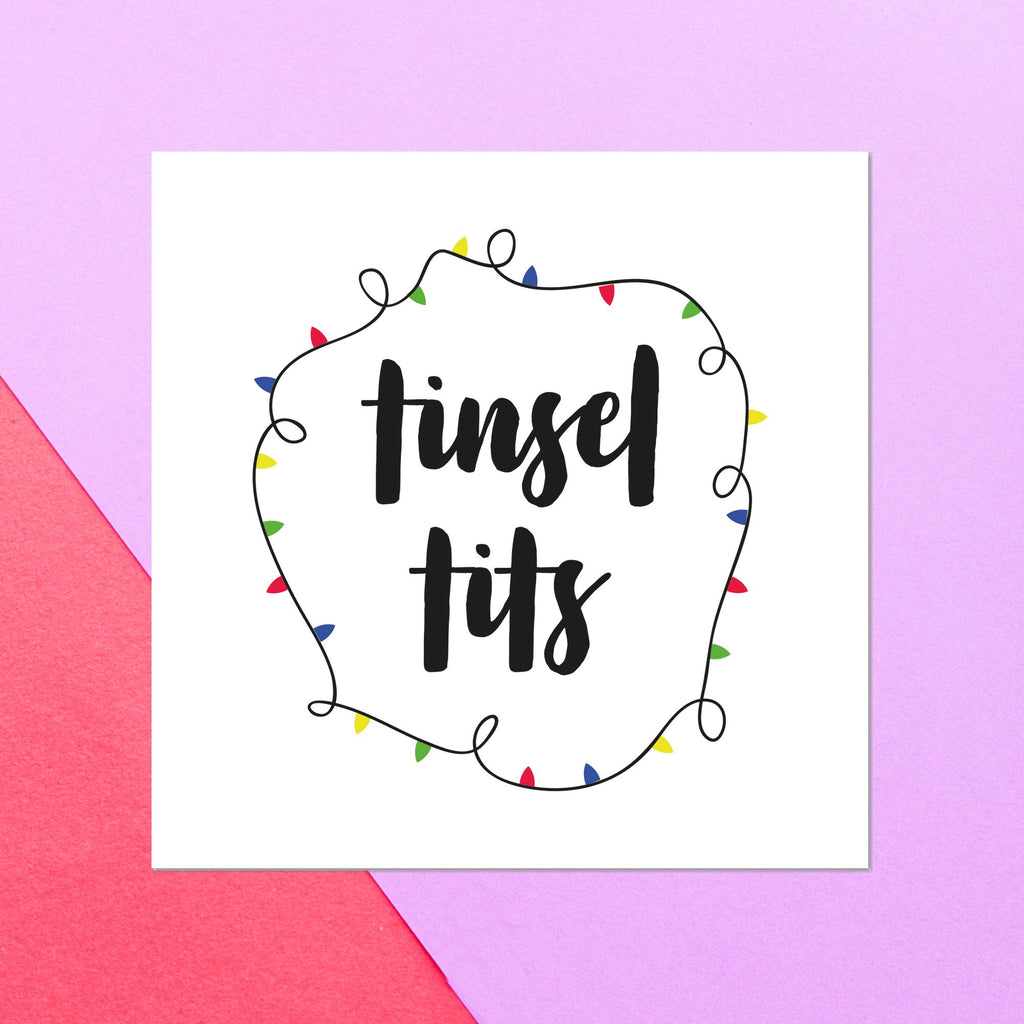 Tinsel Tits Square Greetings Card