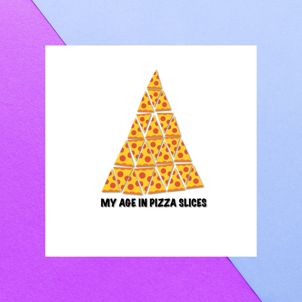 Birthday Specific Collections 25th Birthday In Pizza Square Greetings Card