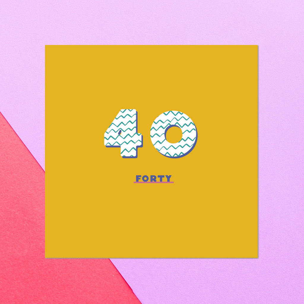 Birthday Specific Collections 40th Birthday Square Greetings Card