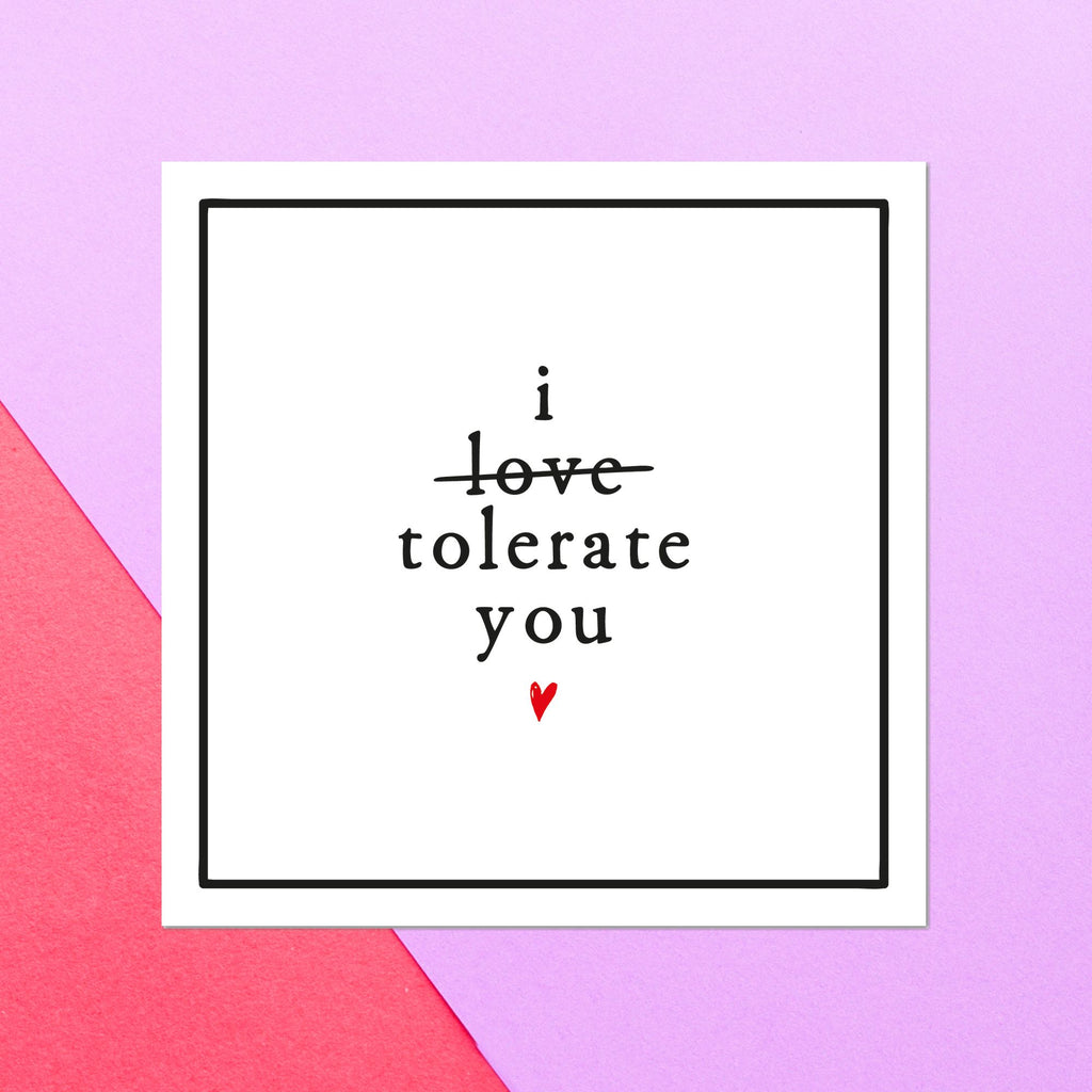I Tolerate You Square Greetings Card